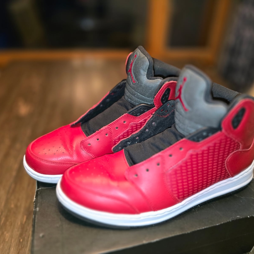Jordan Red and Black High-Top Sneakers
